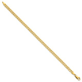 14K 7 inch 3.9mm Flat Beveled Curb with Lobster Clasp Bracelet