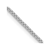 14K White Gold 20 inch 1.1mm Box with Lobster Clasp Chain