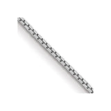 14K White Gold 18 inch .9mm Box with Spring Ring Clasp Chain