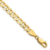 14K 8 inch 5.25mm Open Concave Curb with Lobster Clasp Bracelet