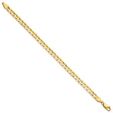 14K 8 inch 5.25mm Open Concave Curb with Lobster Clasp Bracelet