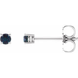 Sterling Silver 4 mm Lab-Grown Alexandrite Earrings