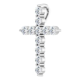 Sterling Silver 1/4 CTW Natural Diamond Cross Pendant
