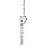 Sterling Silver 1/4 CTW Natural Diamond Cross 16-18" Necklace
