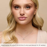 Sterling Silver 1/4 CTW Natural Diamond Cross 16-18" Necklace