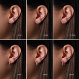 14K White Gold Hinged 10 mm Hoop Earrings