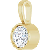 14K Yellow Gold 1/4 CT Natural Diamond Bezel-Set Solitaire Pendant