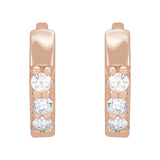 14K Rose Gold .05 CTW Natural Diamond Hinged 8 mm Hoop Earrings