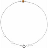 14K White Gold Natural Citrine Bezel-Set Solitaire 6 1/2-7 1/2