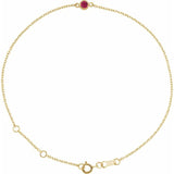 14K Yellow Gold Natural Ruby Bezel-Set Solitaire 6 1/2-7 1/2