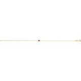 14K Yellow Gold Natural Ruby Bezel-Set Solitaire 6 1/2-7 1/2" Bracelet