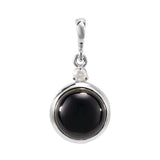 Platinum 6 mm Natural Black Onyx & .03 CT Natural Diamond Cabochon Pendant
