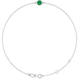 14K White Gold Natural Emerald 6 1/2-7 1/2