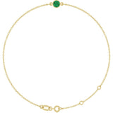 14K Yellow Gold Lab-Grown Emerald 6 1/2-7 1/2