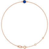 14K Rose Gold Lab-Grown Blue Sapphire 6 1/2-7 1/2