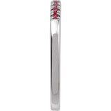 14K White Gold Lab-Grown Ruby Stackable Ring