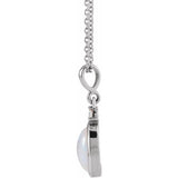 Platinum 5x3 mm Natural White Opal & .03 CT Natural Diamond 16-18" Necklace