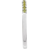 Sterling Silver Natural Peridot Stackable Ring