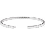 14K White Gold 3 CTW Natural Diamond  Flexible Bangle 7" Bracelet