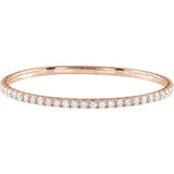14K Rose Gold 3 CTW Natural Diamond  Flexible Bangle 7