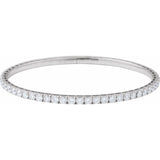 14K White Gold 5 CTW Natural Diamond Flexible Bangle 7