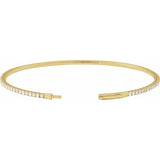 14K Yellow Gold 2 CTW Lab-Grown Diamond Flexible Bangle 7" Bracelet