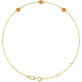 14K Yellow Gold Natural Citrine Bezel-Set 3-Stone 6 1/2-7 1/2