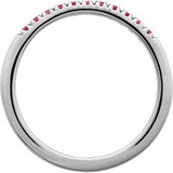 14K White Gold Natural Ruby Stackable Ring