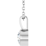 Sterling Silver 1/3 CT Lab-Grown Diamond Bezel-Set Solitaire 16-18" Necklace