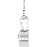 Sterling Silver 1/2 CT Lab-Grown Diamond Bezel-Set Solitaire 16-18" Necklace