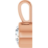 14K Rose Gold 1/3 CT Natural Diamond Bezel-Set Solitaire Pendant