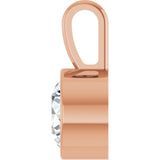 14K Rose Gold 3/4 CT Natural Diamond Bezel-Set Solitaire Pendant