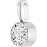 Sterling Silver 1/3 CT Lab-Grown Diamond Bezel-Set Solitaire Pendant