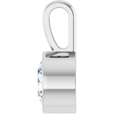 Sterling Silver 1/2 CT Lab-Grown Diamond Bezel-Set Solitaire Pendant
