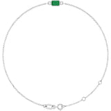 14K White Gold Natural Emerald 6 1/2-7 1/2