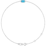 14K White Gold Natural Aquamarine 6 1/2-7 1/2