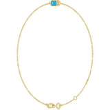 14K Yellow Gold Natural Aquamarine 6 1/2-7 1/2" Bracelet