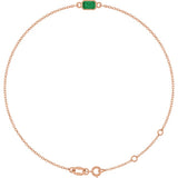 14K Rose Gold Lab-Grown Emerald 6 1/2-7 1/2" Bracelet