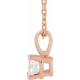 14K Rose Gold 1 CT Natural Diamond 18" Necklace