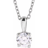 14K White Gold 1/2 CT Lab-Grown Diamond 18" Necklace