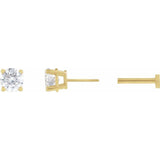 14K Yellow Gold 1/2 CT Lab-Grown Diamond Earring