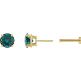 14K Yellow Gold Lab-Grown Alexandrite Earring