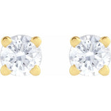 14K Yellow Gold 1/10 CT Lab-Grown Diamond  Earring