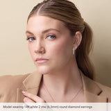 14K Rose Gold Natural Blue Zircon Earring