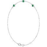 Sterling Silver Lab-Grown Emerald 6 1/2-7 1/2" Bracelet