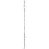 Sterling Silver Lab-Grown Emerald 6 1/2-7 1/2" Bracelet