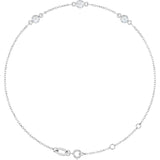 Sterling Silver 1/4 CTW Natural Diamond Bezel-Set 3-Stone 6 1/2-7 1/2