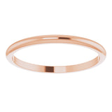 14K Rose Gold 1.5 mm Half Round Band Size 4.5