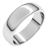 Platinum 6 mm Half Round Band Size 13