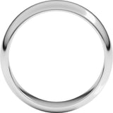 Platinum 6 mm Half Round Band Size 13